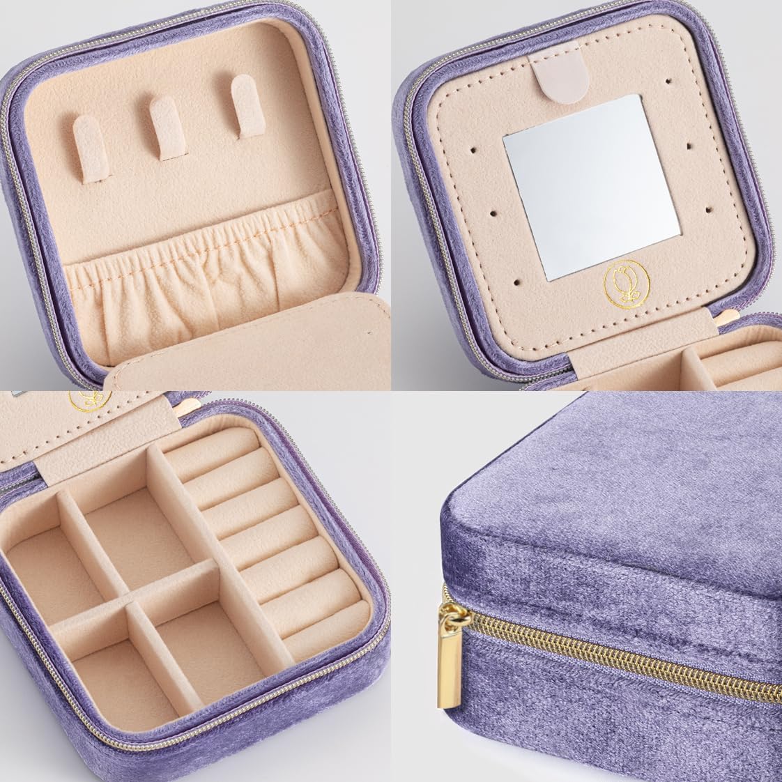 Travel Jewelry Case, Mini Portable Jewelry Travel Boxes, Small Jewelry Organizer for Rings, Earrings, Pendants, Watches, Necklaces, Lipsticks Organizer Storage Holder Case (Pink)