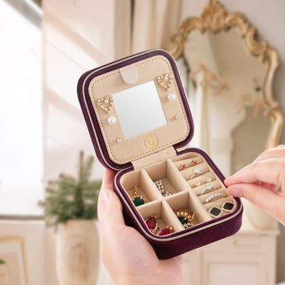 Travel Jewelry Case, Mini Portable Jewelry Travel Boxes, Small Jewelry Organizer for Rings, Earrings, Pendants, Watches, Necklaces, Lipsticks Organizer Storage Holder Case (Pink)