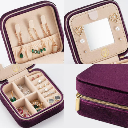 Travel Jewelry Case, Mini Portable Jewelry Travel Boxes, Small Jewelry Organizer for Rings, Earrings, Pendants, Watches, Necklaces, Lipsticks Organizer Storage Holder Case (Pink)
