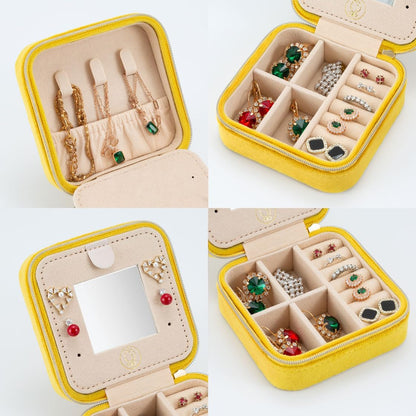 Travel Jewelry Case, Mini Portable Jewelry Travel Boxes, Small Jewelry Organizer for Rings, Earrings, Pendants, Watches, Necklaces, Lipsticks Organizer Storage Holder Case (Pink)