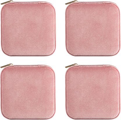 Travel Jewelry Case, Mini Portable Jewelry Travel Boxes, Small Jewelry Organizer for Rings, Earrings, Pendants, Watches, Necklaces, Lipsticks Organizer Storage Holder Case (Pink)