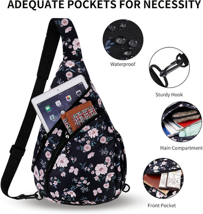 Crossbody Sling Bag for Men & Women Lightweight Waterproof Chest Shoulder Bag for Travel Hiking & Everyday Use