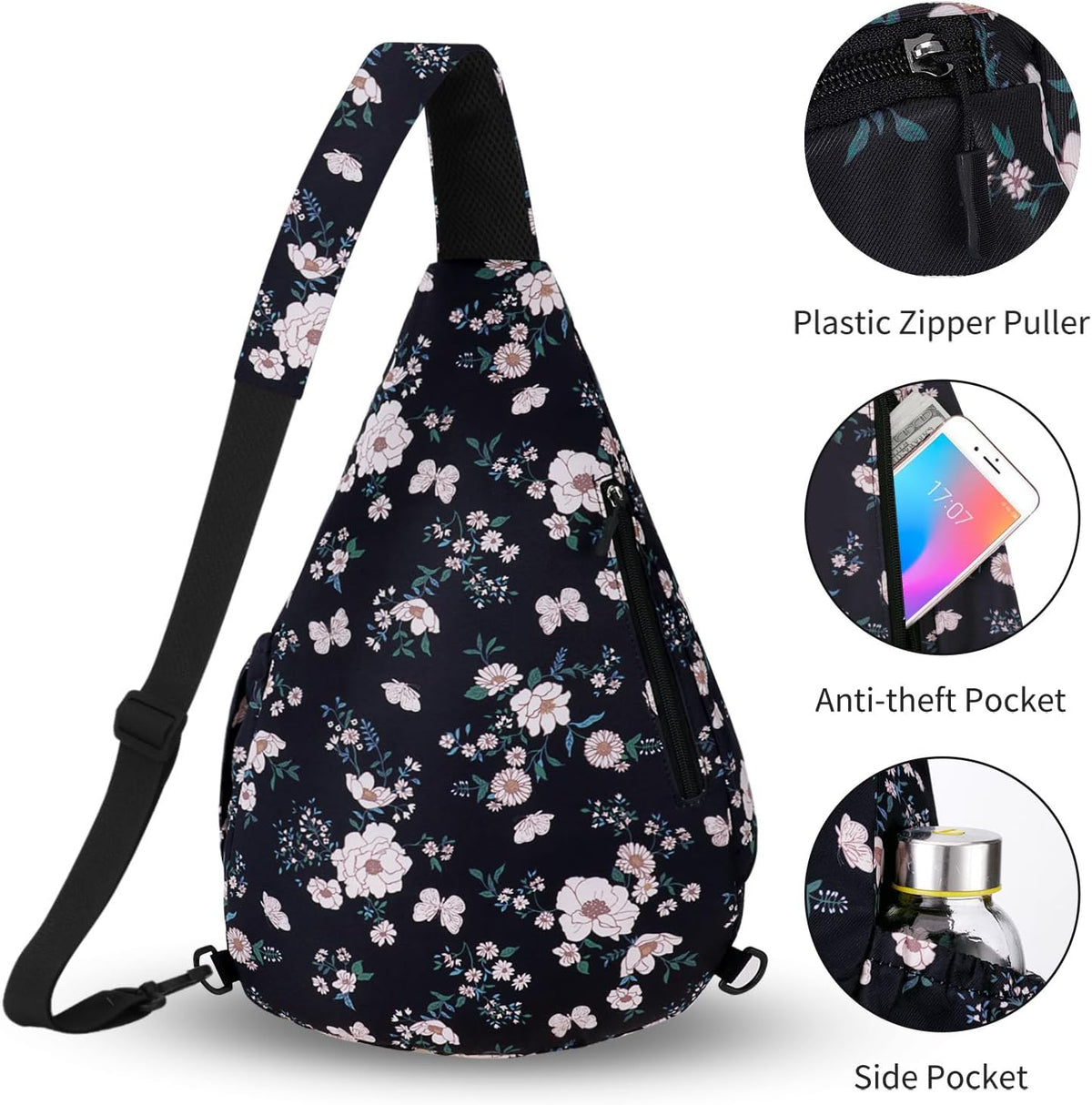Crossbody Sling Bag for Men & Women Lightweight Waterproof Chest Shoulder Bag for Travel Hiking & Everyday Use