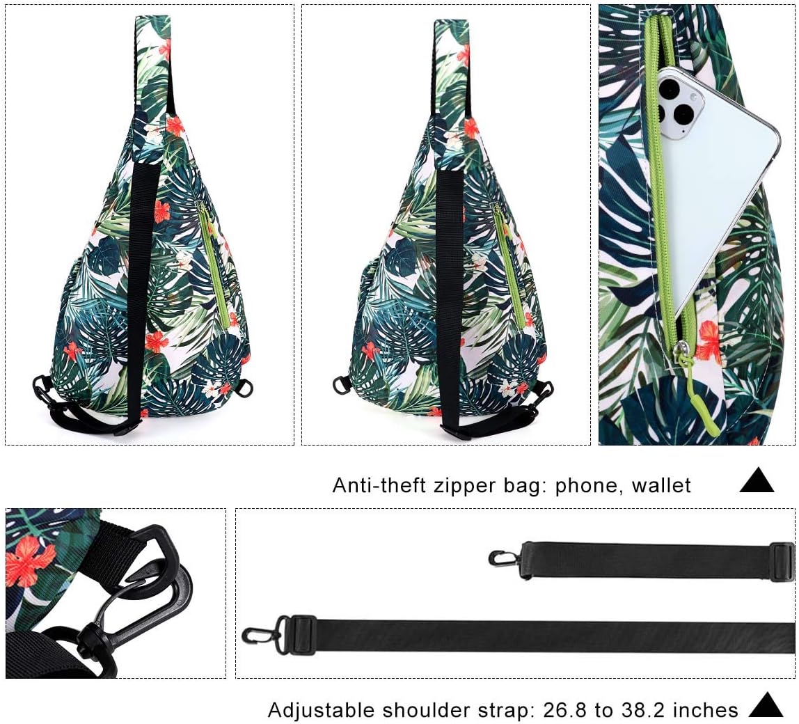 Crossbody Sling Bag for Men & Women Lightweight Waterproof Chest Shoulder Bag for Travel Hiking & Everyday Use