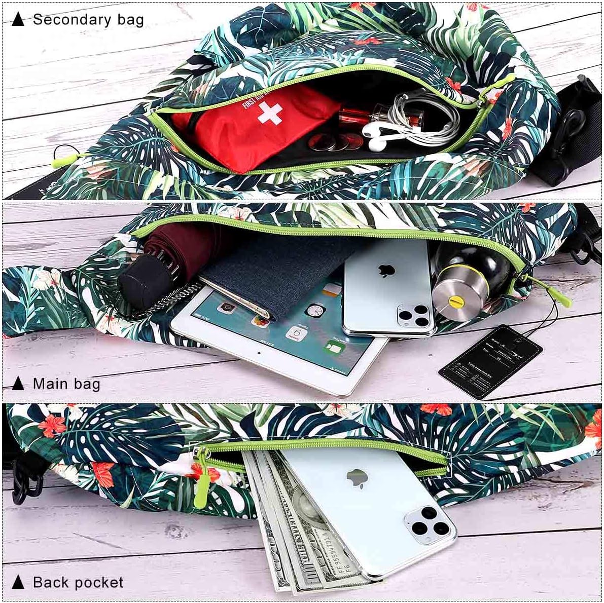 Crossbody Sling Bag for Men & Women Lightweight Waterproof Chest Shoulder Bag for Travel Hiking & Everyday Use
