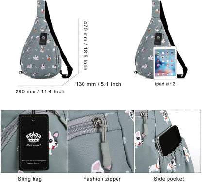 Crossbody Sling Bag for Men & Women Lightweight Waterproof Chest Shoulder Bag for Travel Hiking & Everyday Use