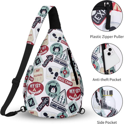 Crossbody Sling Bag for Men & Women Lightweight Waterproof Chest Shoulder Bag for Travel Hiking & Everyday Use