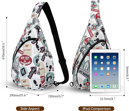 Crossbody Sling Bag for Men & Women Lightweight Waterproof Chest Shoulder Bag for Travel Hiking & Everyday Use