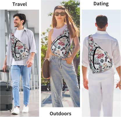 Crossbody Sling Bag for Men & Women Lightweight Waterproof Chest Shoulder Bag for Travel Hiking & Everyday Use