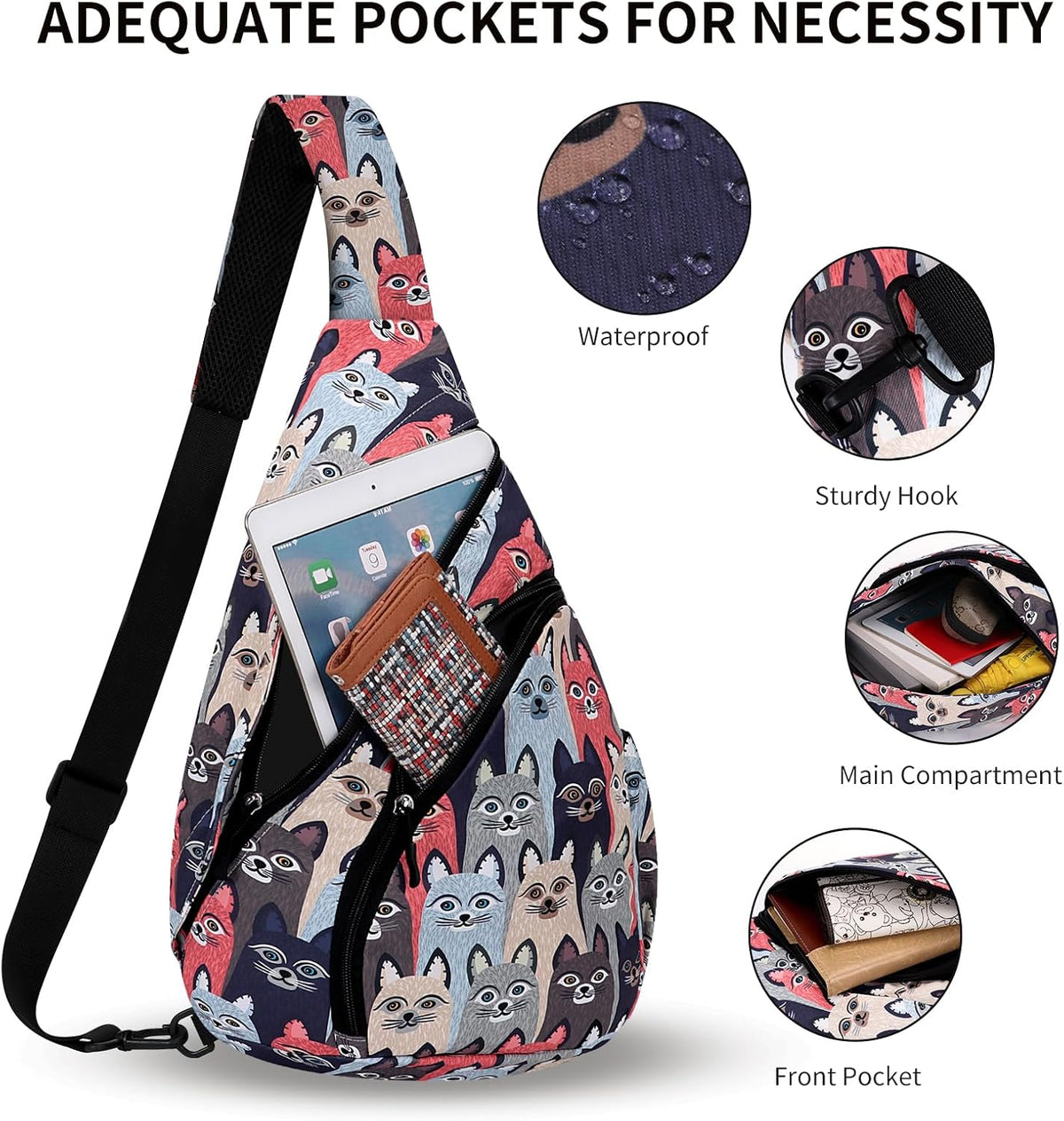 Crossbody Sling Bag for Men & Women Lightweight Waterproof Chest Shoulder Bag for Travel Hiking & Everyday Use