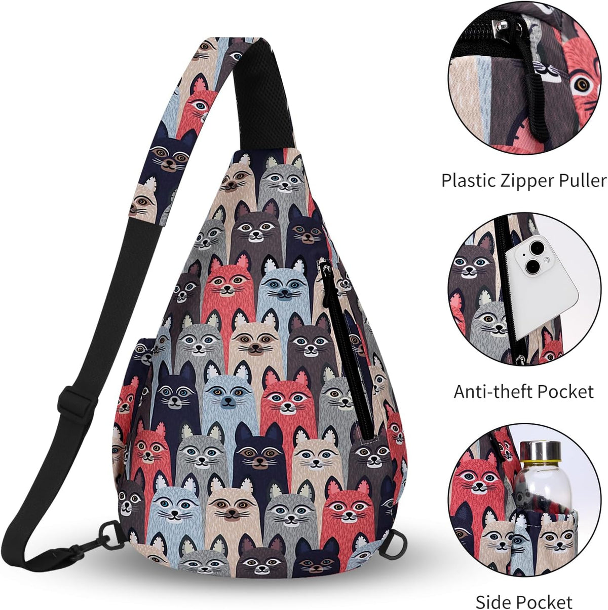 Crossbody Sling Bag for Men & Women Lightweight Waterproof Chest Shoulder Bag for Travel Hiking & Everyday Use