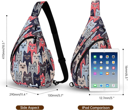 Crossbody Sling Bag for Men & Women Lightweight Waterproof Chest Shoulder Bag for Travel Hiking & Everyday Use