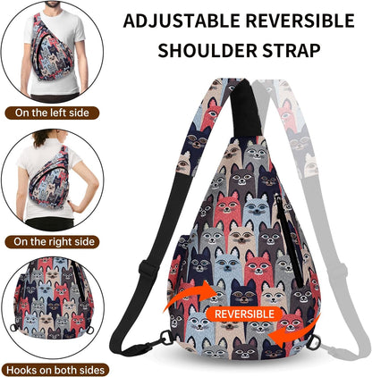 Crossbody Sling Bag for Men & Women Lightweight Waterproof Chest Shoulder Bag for Travel Hiking & Everyday Use