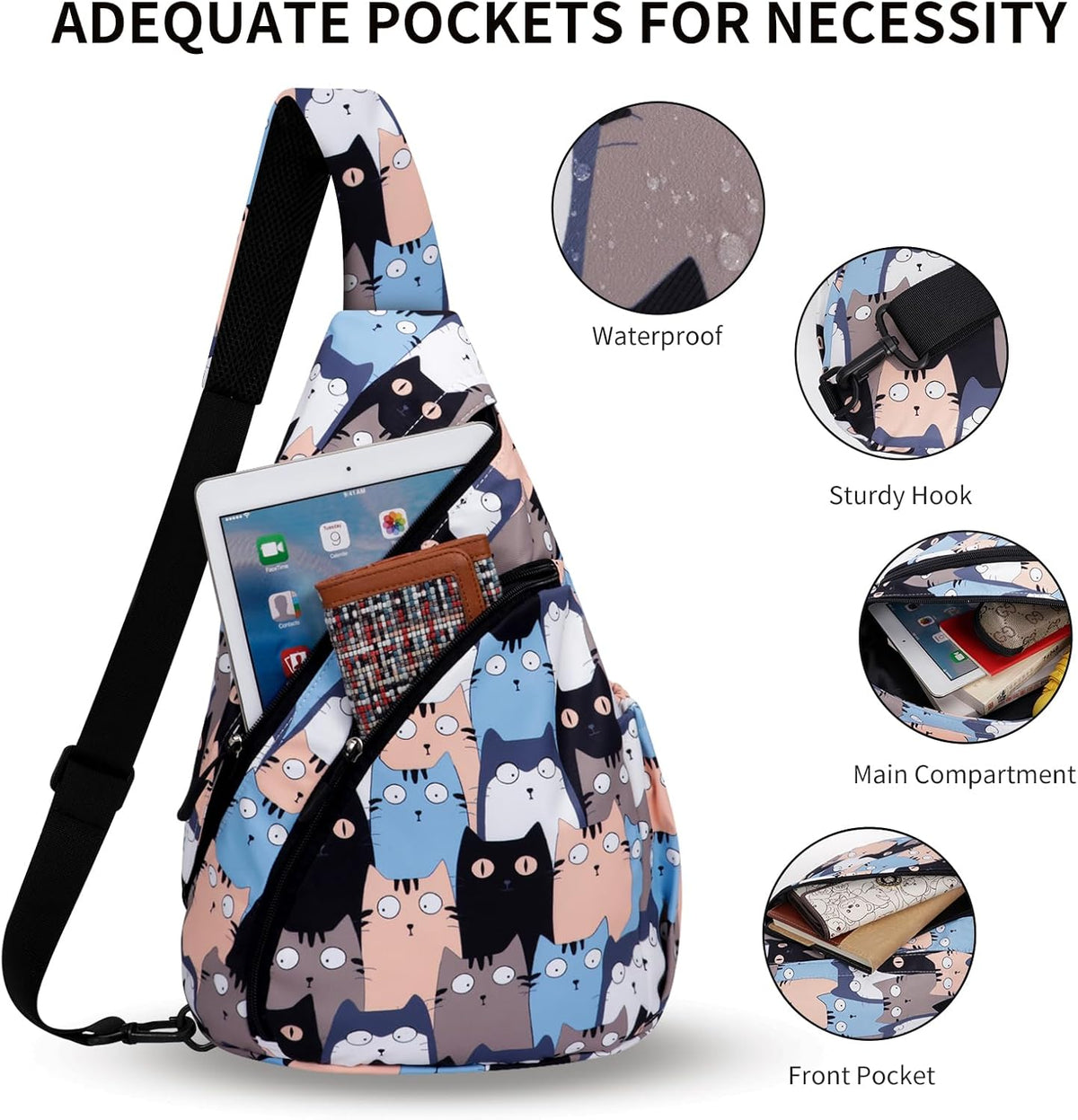 Crossbody Sling Bag for Men & Women Lightweight Waterproof Chest Shoulder Bag for Travel Hiking & Everyday Use