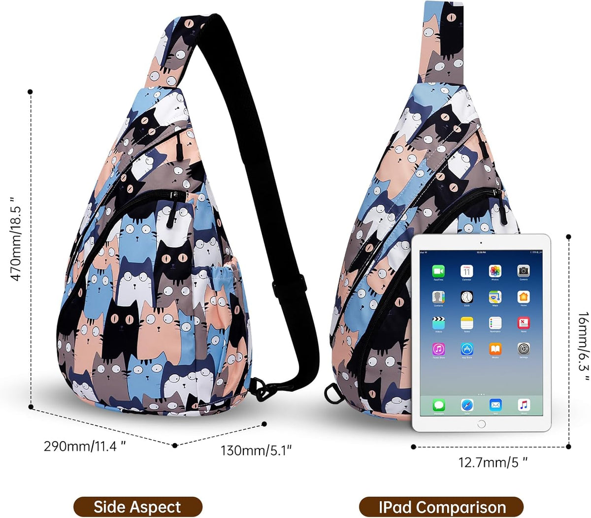 Crossbody Sling Bag for Men & Women Lightweight Waterproof Chest Shoulder Bag for Travel Hiking & Everyday Use