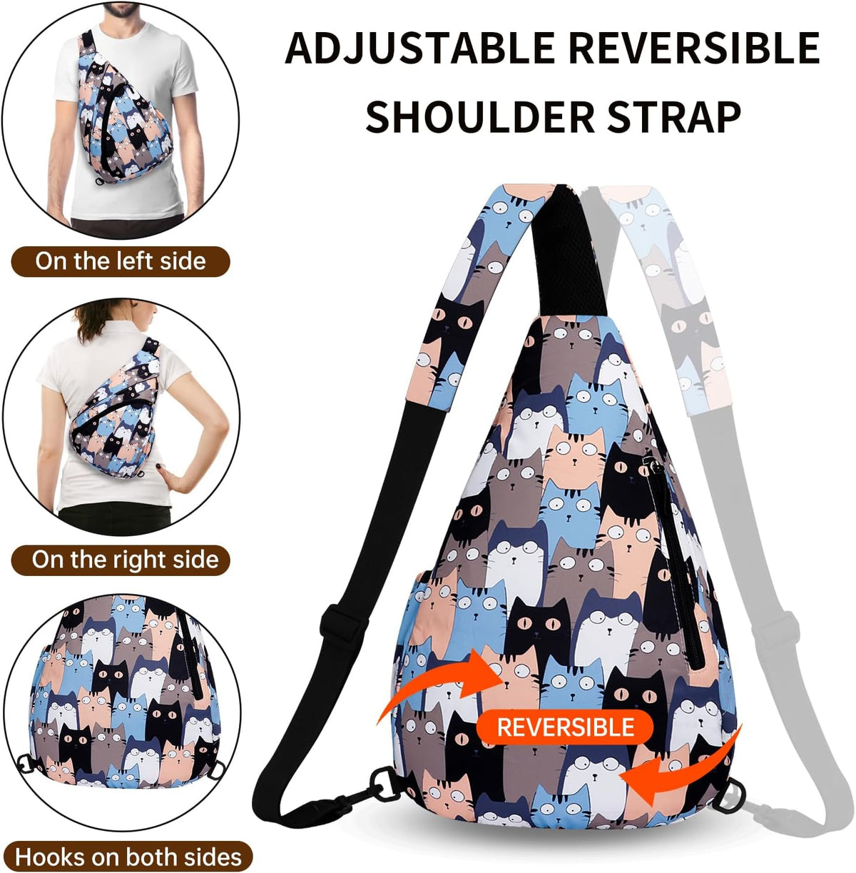 Crossbody Sling Bag for Men & Women Lightweight Waterproof Chest Shoulder Bag for Travel Hiking & Everyday Use