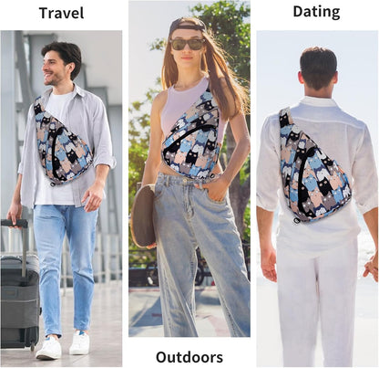 Crossbody Sling Bag for Men & Women Lightweight Waterproof Chest Shoulder Bag for Travel Hiking & Everyday Use