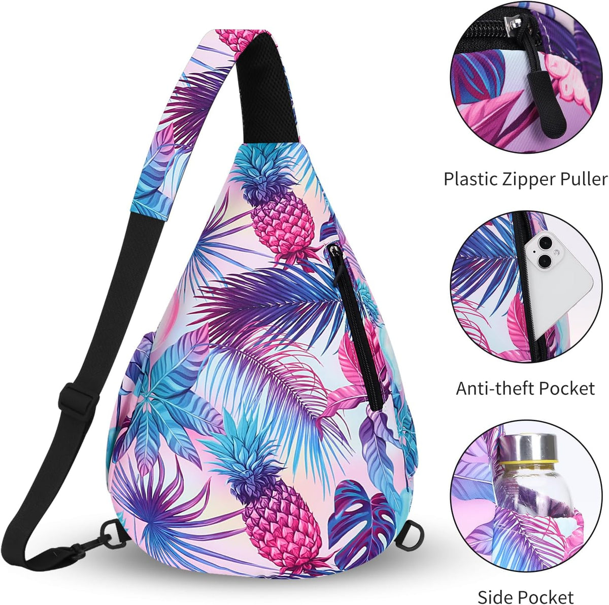 Crossbody Sling Bag for Men & Women Lightweight Waterproof Chest Shoulder Bag for Travel Hiking & Everyday Use