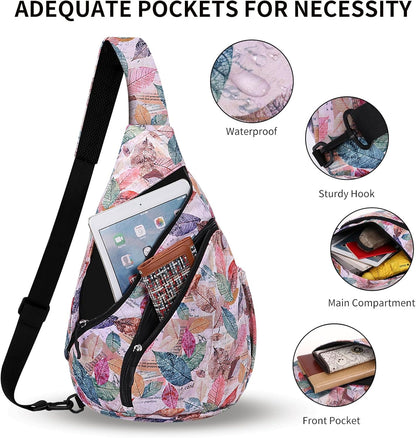 Crossbody Sling Bag for Men & Women Lightweight Waterproof Chest Shoulder Bag for Travel Hiking & Everyday Use