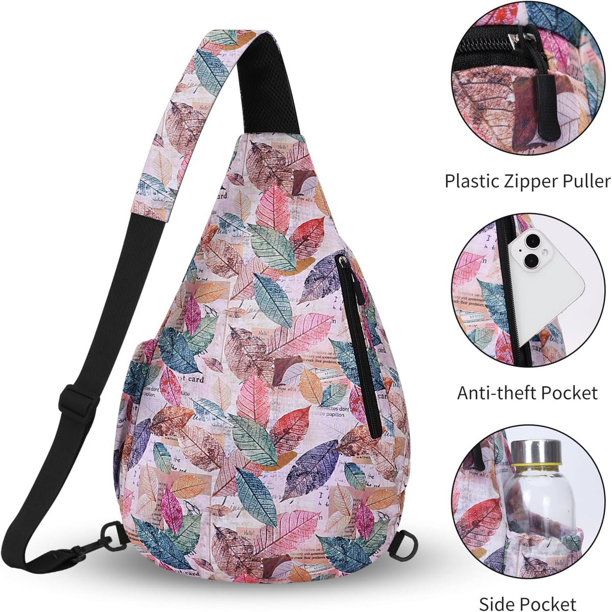 Crossbody Sling Bag for Men & Women Lightweight Waterproof Chest Shoulder Bag for Travel Hiking & Everyday Use