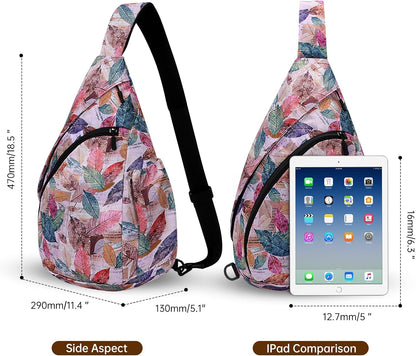 Crossbody Sling Bag for Men & Women Lightweight Waterproof Chest Shoulder Bag for Travel Hiking & Everyday Use