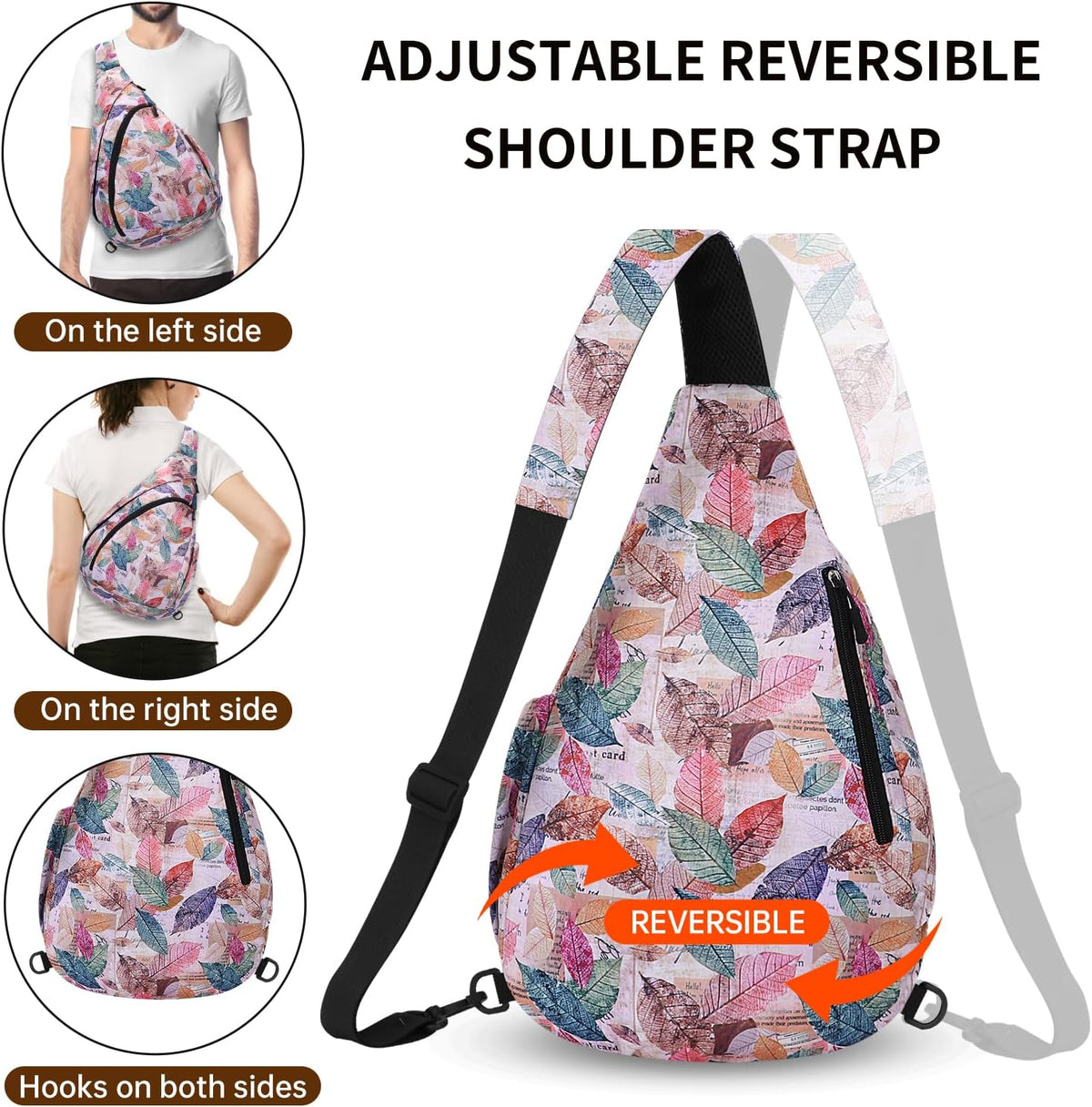 Crossbody Sling Bag for Men & Women Lightweight Waterproof Chest Shoulder Bag for Travel Hiking & Everyday Use