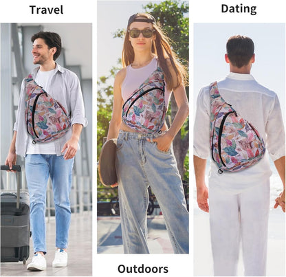 Crossbody Sling Bag for Men & Women Lightweight Waterproof Chest Shoulder Bag for Travel Hiking & Everyday Use