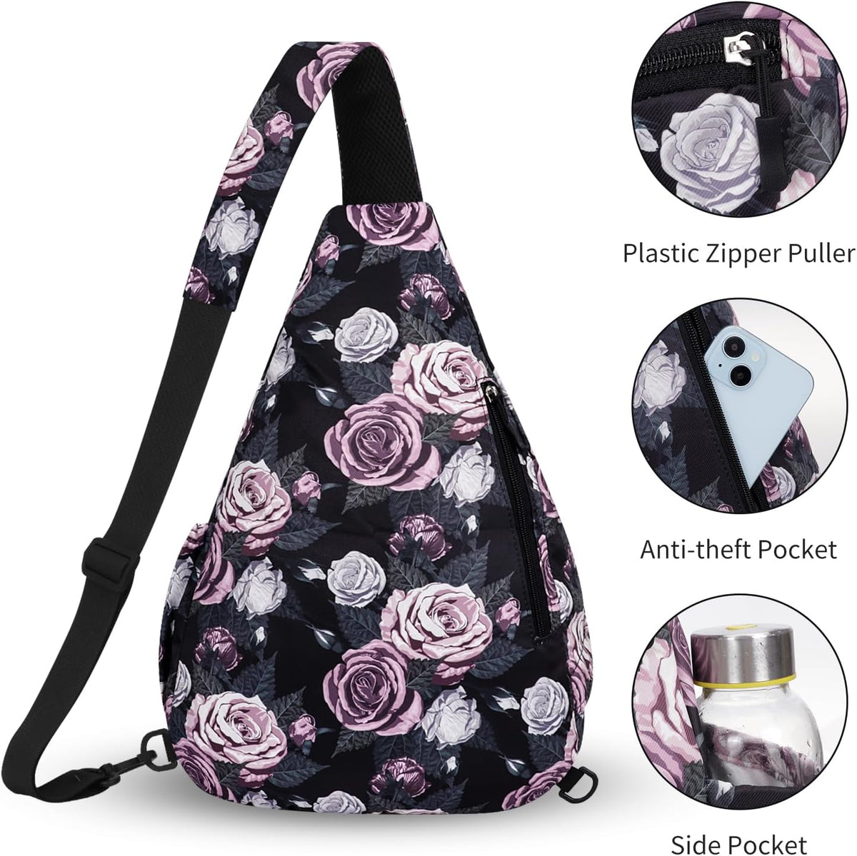 Crossbody Sling Bag for Men & Women Lightweight Waterproof Chest Shoulder Bag for Travel Hiking & Everyday Use