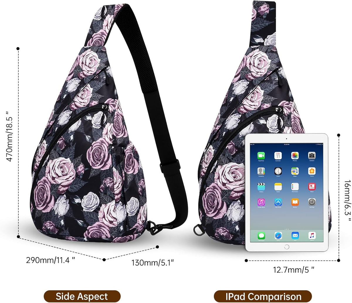 Crossbody Sling Bag for Men & Women Lightweight Waterproof Chest Shoulder Bag for Travel Hiking & Everyday Use