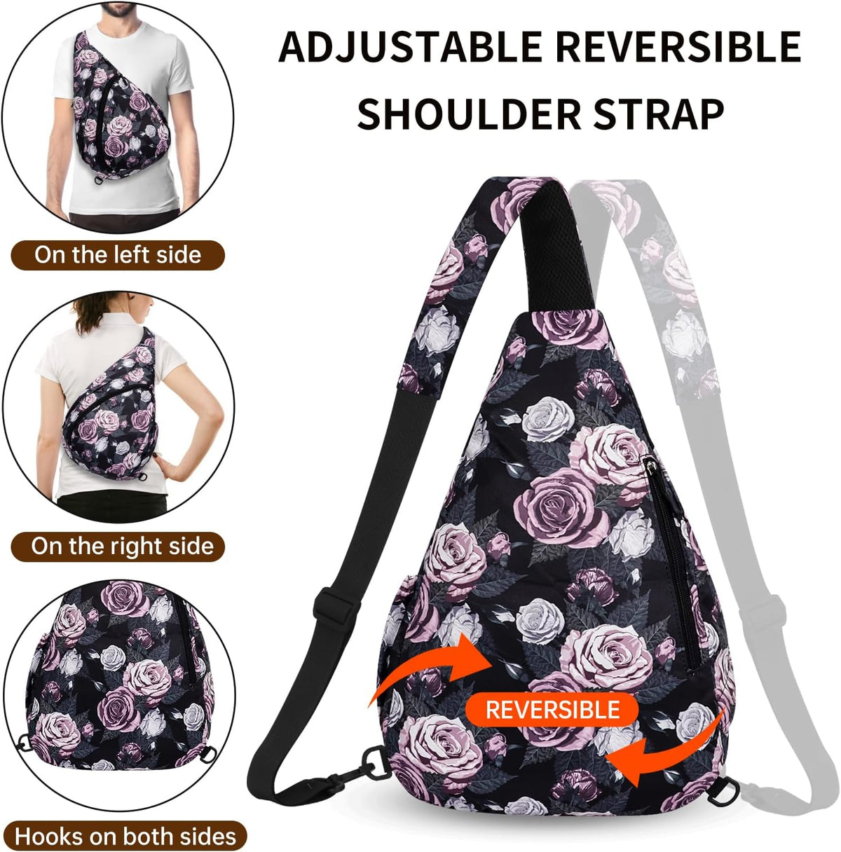 Crossbody Sling Bag for Men & Women Lightweight Waterproof Chest Shoulder Bag for Travel Hiking & Everyday Use