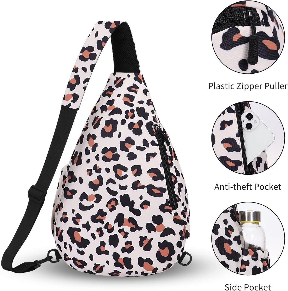 Crossbody Sling Bag for Men & Women Lightweight Waterproof Chest Shoulder Bag for Travel Hiking & Everyday Use