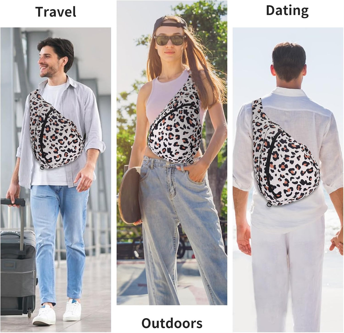 Crossbody Sling Bag for Men & Women Lightweight Waterproof Chest Shoulder Bag for Travel Hiking & Everyday Use
