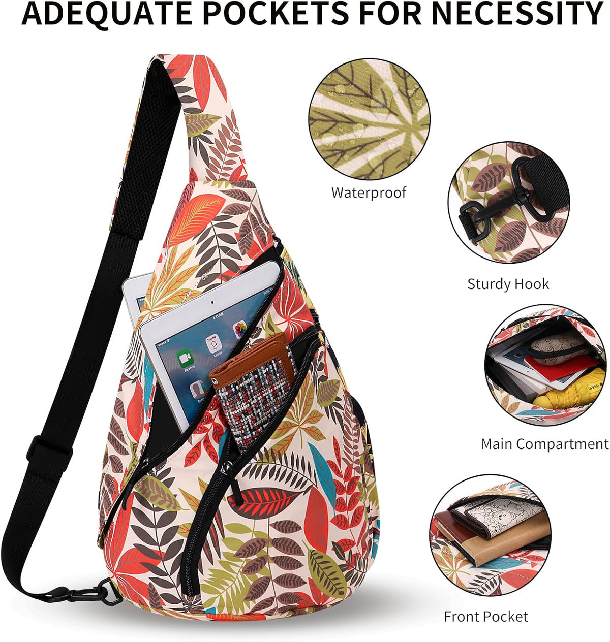 Crossbody Sling Bag for Men & Women Lightweight Waterproof Chest Shoulder Bag for Travel Hiking & Everyday Use