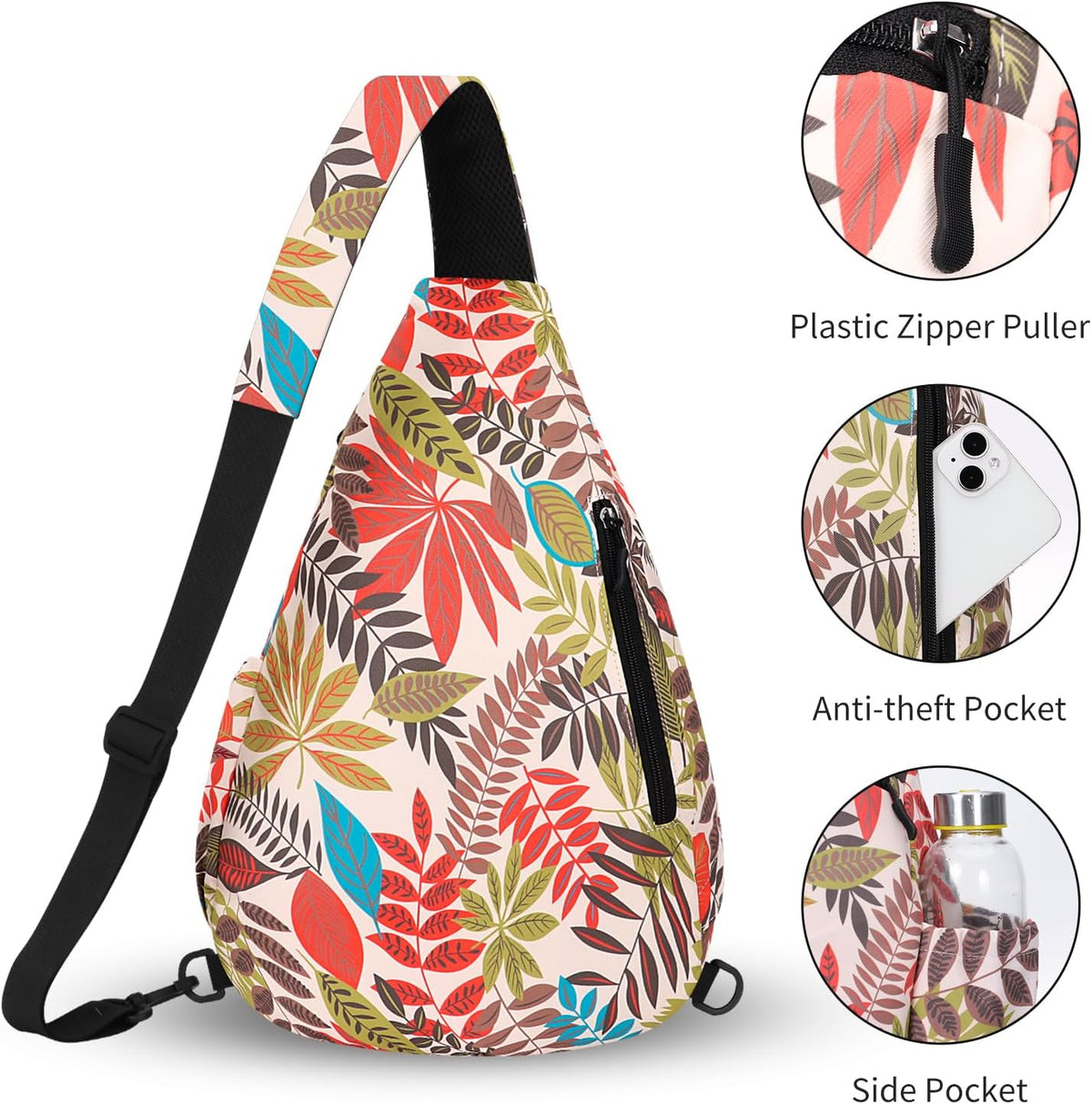 Crossbody Sling Bag for Men & Women Lightweight Waterproof Chest Shoulder Bag for Travel Hiking & Everyday Use