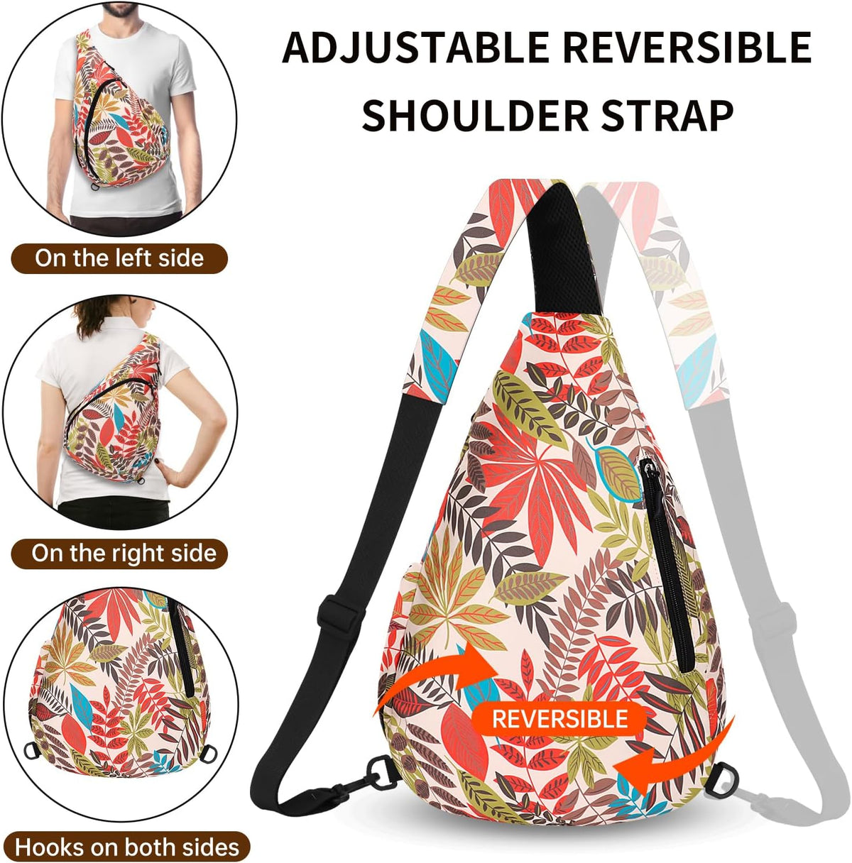 Crossbody Sling Bag for Men & Women Lightweight Waterproof Chest Shoulder Bag for Travel Hiking & Everyday Use