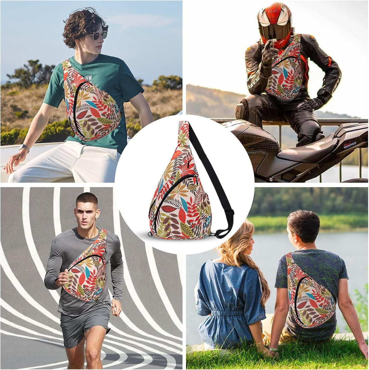 Crossbody Sling Bag for Men & Women Lightweight Waterproof Chest Shoulder Bag for Travel Hiking & Everyday Use