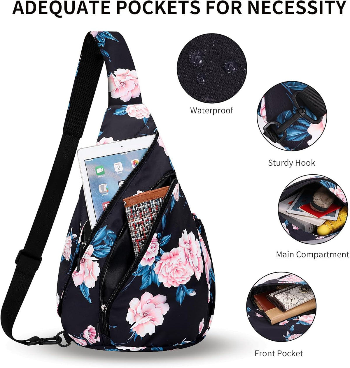 Crossbody Sling Bag for Men & Women Lightweight Waterproof Chest Shoulder Bag for Travel Hiking & Everyday Use