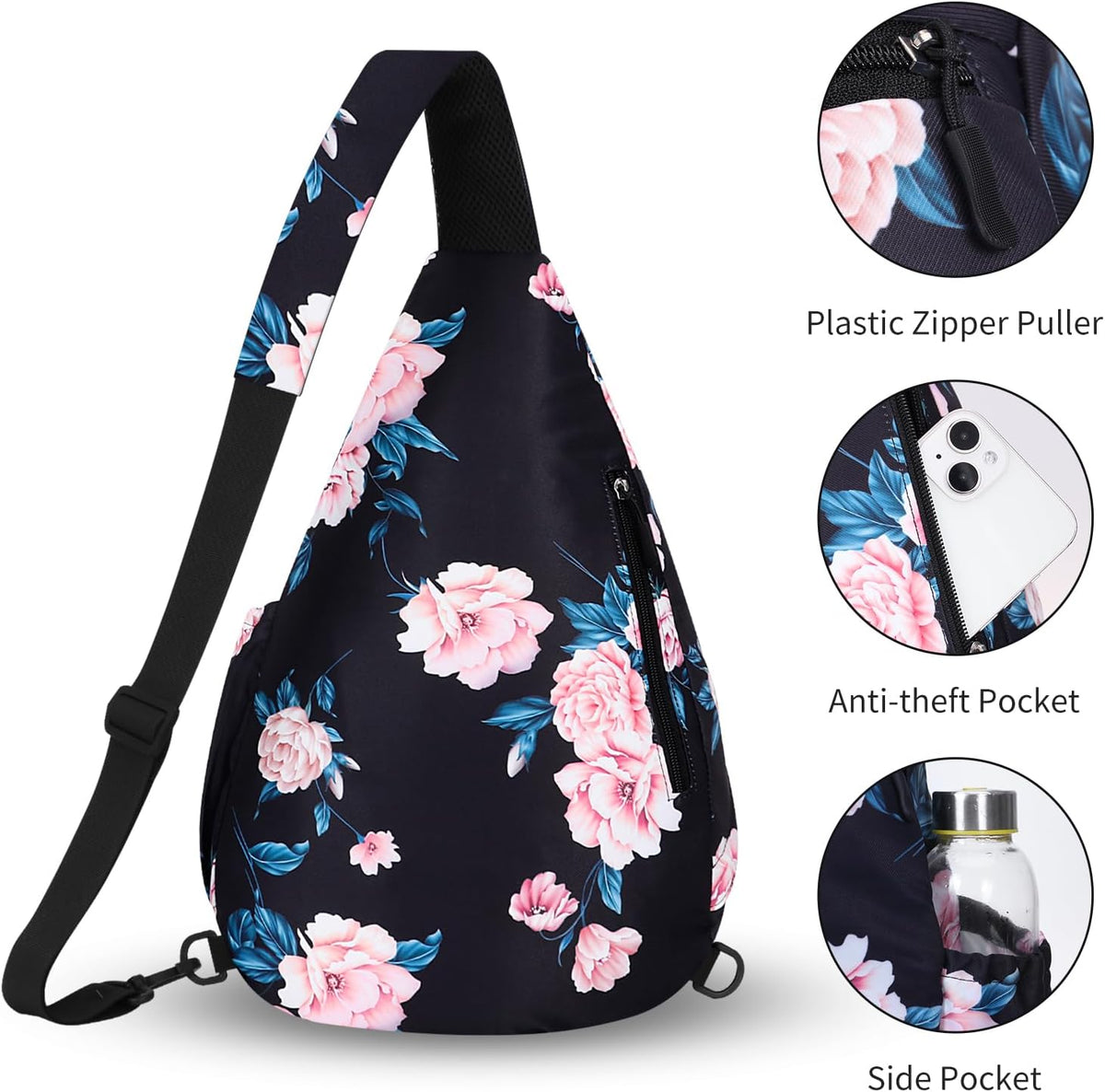 Crossbody Sling Bag for Men & Women Lightweight Waterproof Chest Shoulder Bag for Travel Hiking & Everyday Use