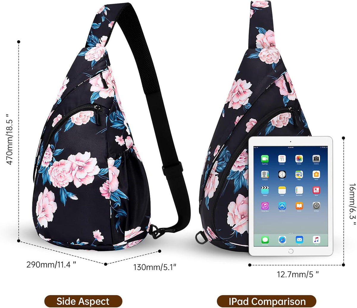 Crossbody Sling Bag for Men & Women Lightweight Waterproof Chest Shoulder Bag for Travel Hiking & Everyday Use