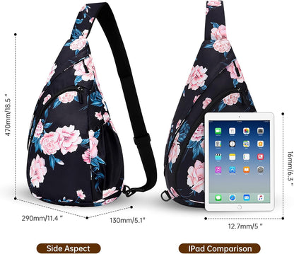 Crossbody Sling Bag for Men & Women Lightweight Waterproof Chest Shoulder Bag for Travel Hiking & Everyday Use