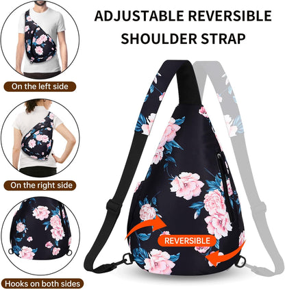 Crossbody Sling Bag for Men & Women Lightweight Waterproof Chest Shoulder Bag for Travel Hiking & Everyday Use