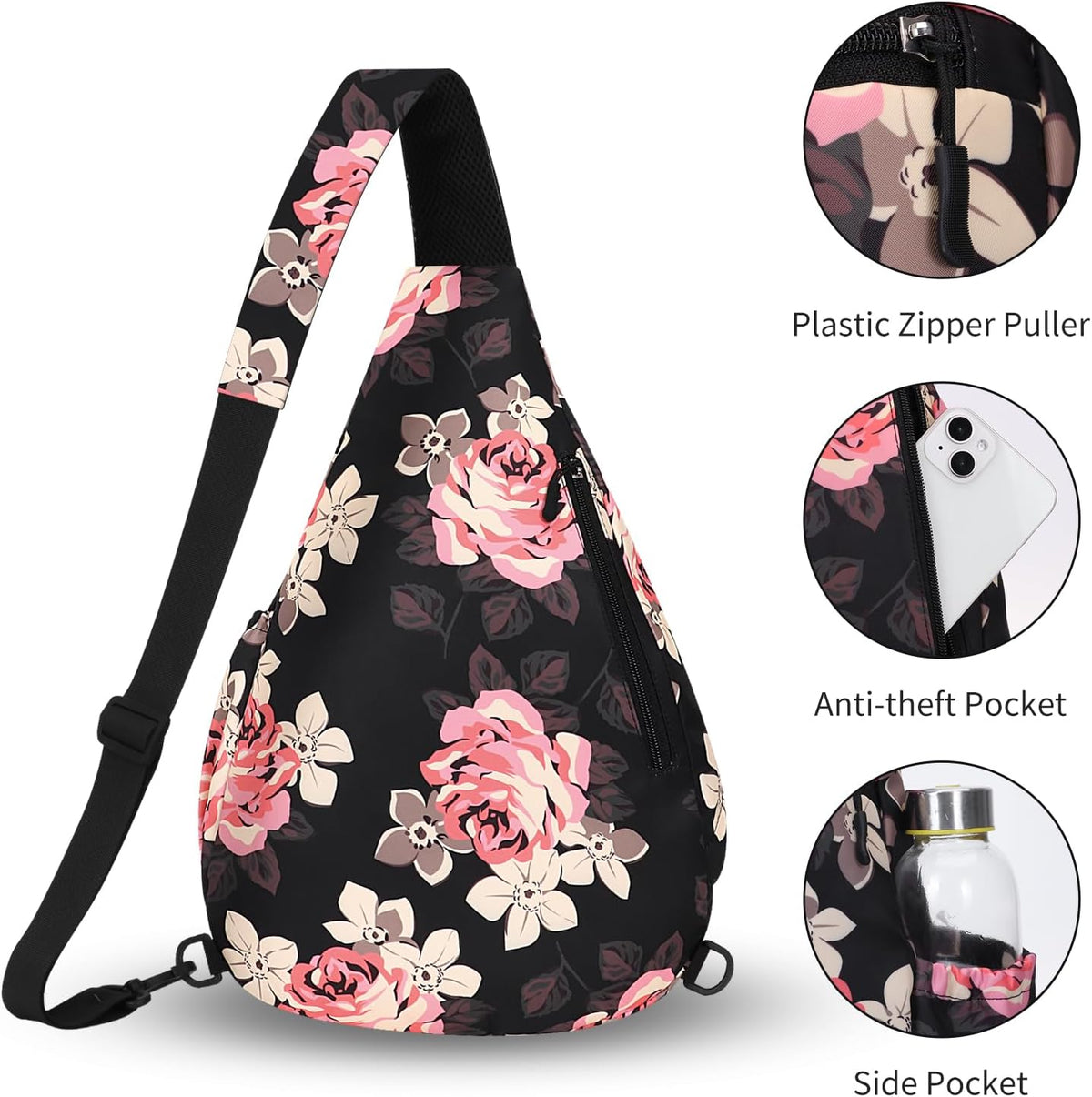 Crossbody Sling Bag for Men & Women Lightweight Waterproof Chest Shoulder Bag for Travel Hiking & Everyday Use