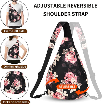Crossbody Sling Bag for Men & Women Lightweight Waterproof Chest Shoulder Bag for Travel Hiking & Everyday Use