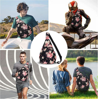 Crossbody Sling Bag for Men & Women Lightweight Waterproof Chest Shoulder Bag for Travel Hiking & Everyday Use