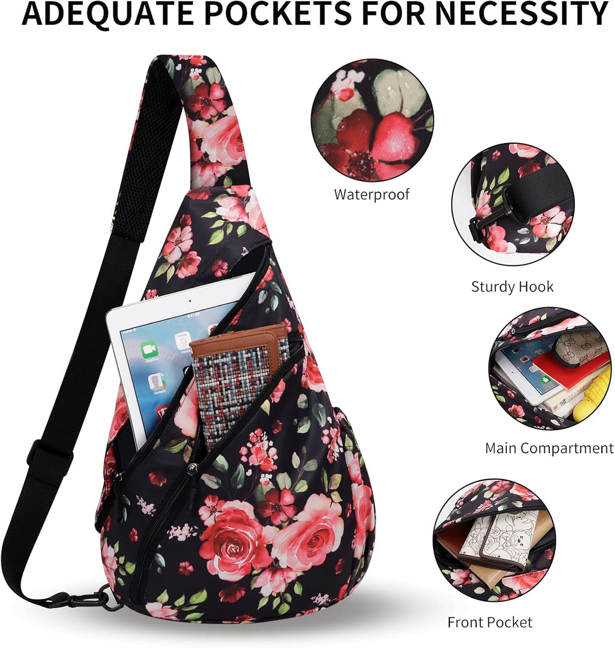 Crossbody Sling Bag for Men & Women Lightweight Waterproof Chest Shoulder Bag for Travel Hiking & Everyday Use