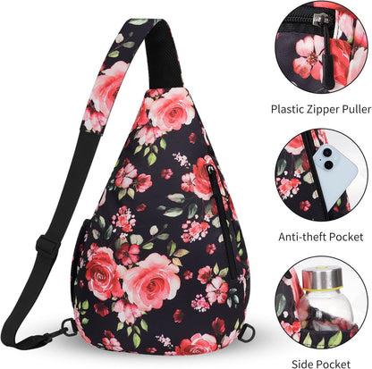 Crossbody Sling Bag for Men & Women Lightweight Waterproof Chest Shoulder Bag for Travel Hiking & Everyday Use