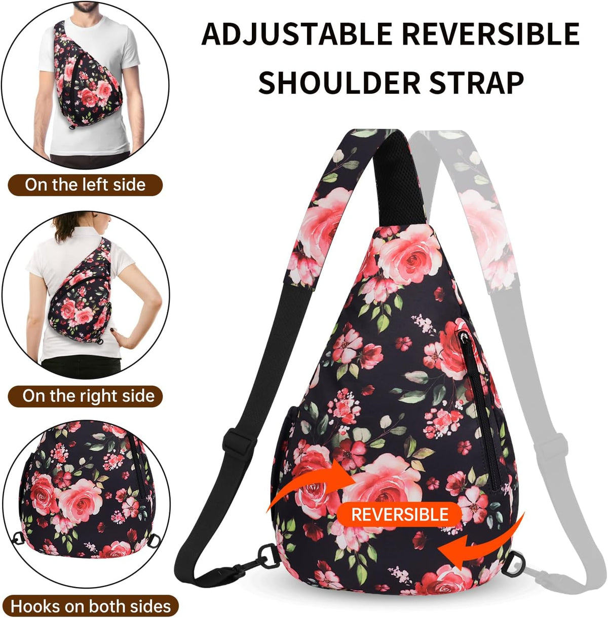 Crossbody Sling Bag for Men & Women Lightweight Waterproof Chest Shoulder Bag for Travel Hiking & Everyday Use