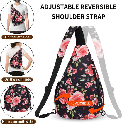 Crossbody Sling Bag for Men & Women Lightweight Waterproof Chest Shoulder Bag for Travel Hiking & Everyday Use