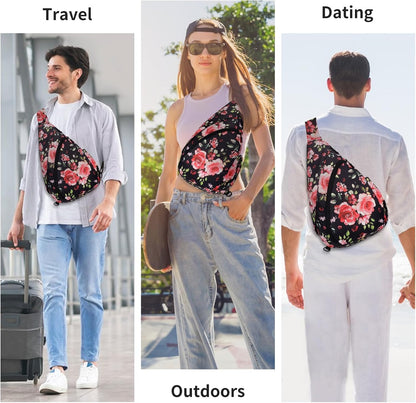 Crossbody Sling Bag for Men & Women Lightweight Waterproof Chest Shoulder Bag for Travel Hiking & Everyday Use