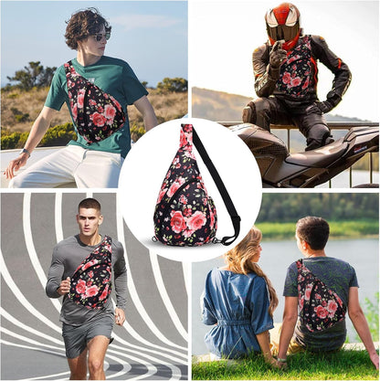 Crossbody Sling Bag for Men & Women Lightweight Waterproof Chest Shoulder Bag for Travel Hiking & Everyday Use